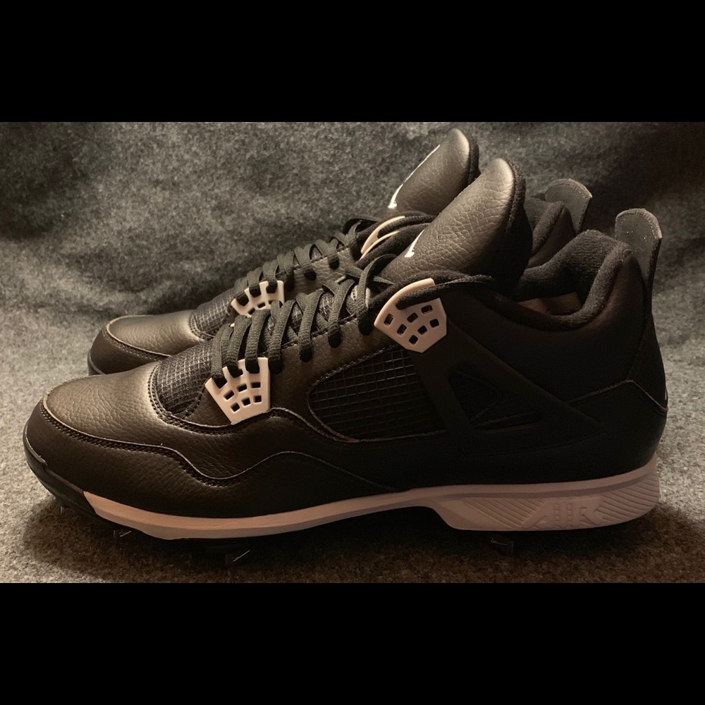 Nike Air Jordan IV 4 Retro Baseball Cleats Oreo